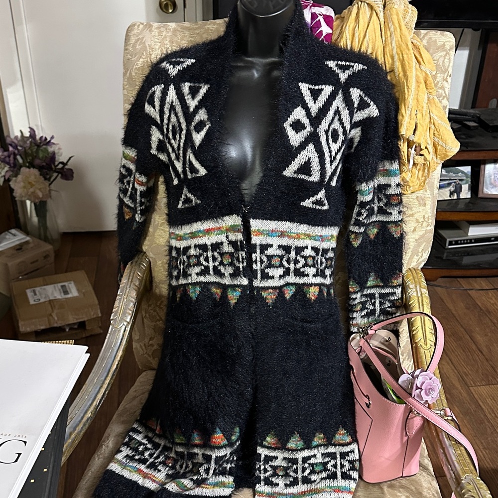 My Michelle Textured Black Cardigan